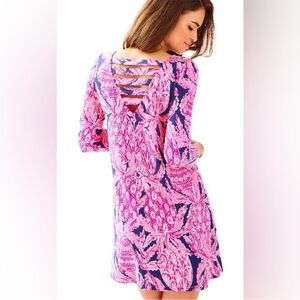 Lilly Pulitzer Ophelia Swing Dress in Coco Safari Pink Pineapple Size Medium